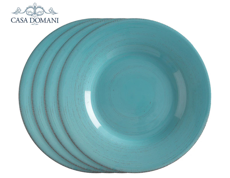 Set of 4 Casa Domani 28cm Portofino Dinner Plate - Turquoise
