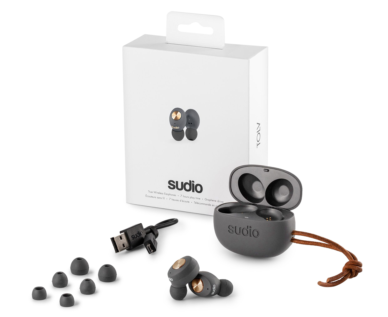 Sudio Tolv Wireless Earbuds - Anthracite | Catch.com.au