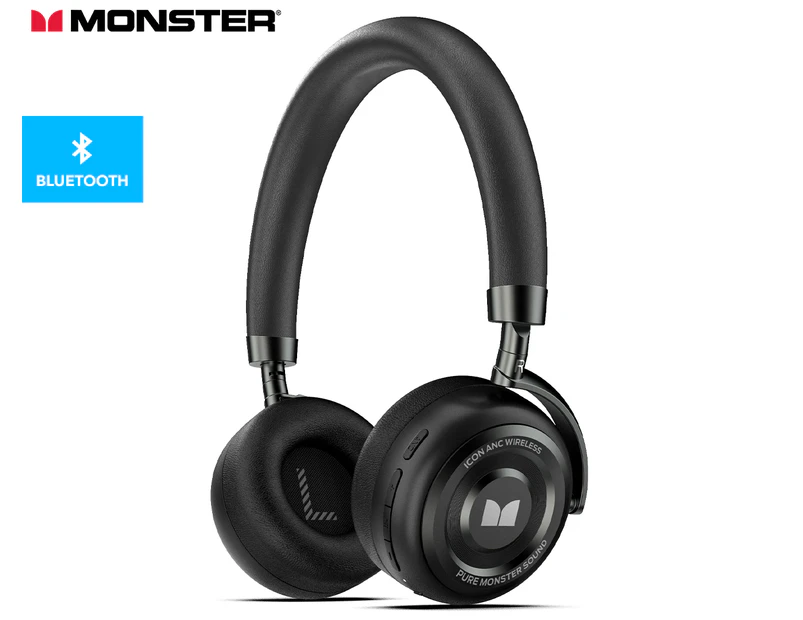 Monster Icon ANC Bluetooth Headphones - Black