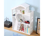 ALL 4 KIDS Ella White Dollhouse Bookcase Book Shelf Storage Unit
