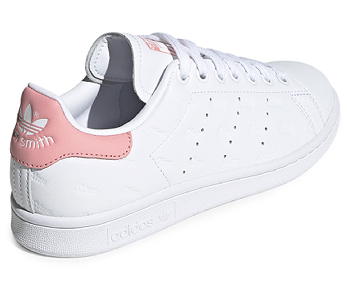 Adidas Originals Women's Embossed Stan Smith Sneaker - White/Pink/Black ...