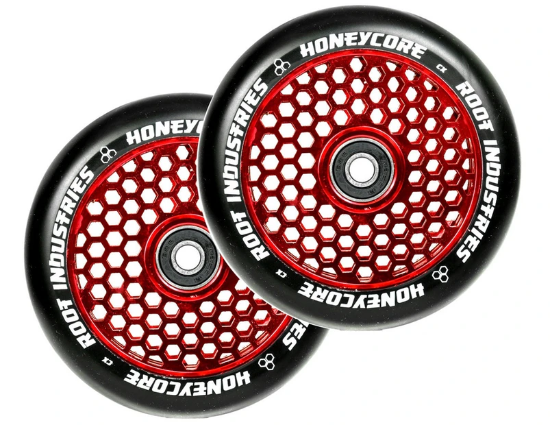 Root Industries HoneyCore 110mm Wheels | Black PU | Pair | Red
