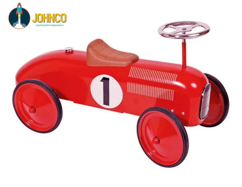 Johnco Kids' Metal Speedster Scoot-A-Long Ride-On Car - Cherry Red