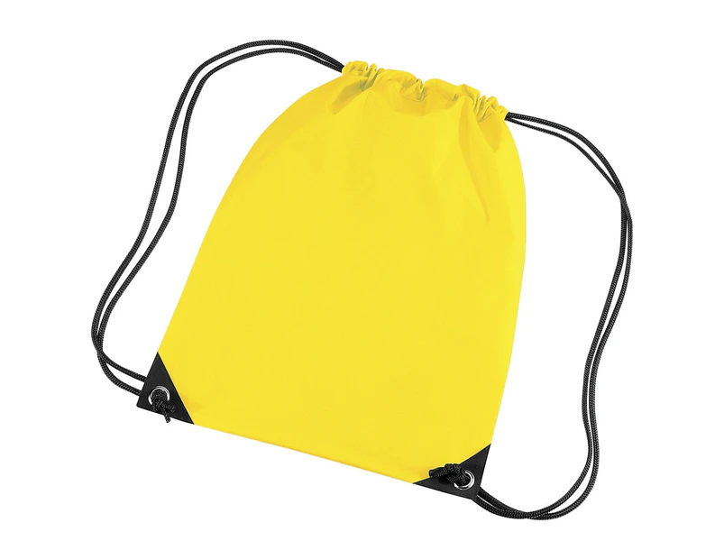 Bagbase Premium Gymsac Water Resistant Bag (11 Litres) (Pack Of 2) (Yellow) - BC4326