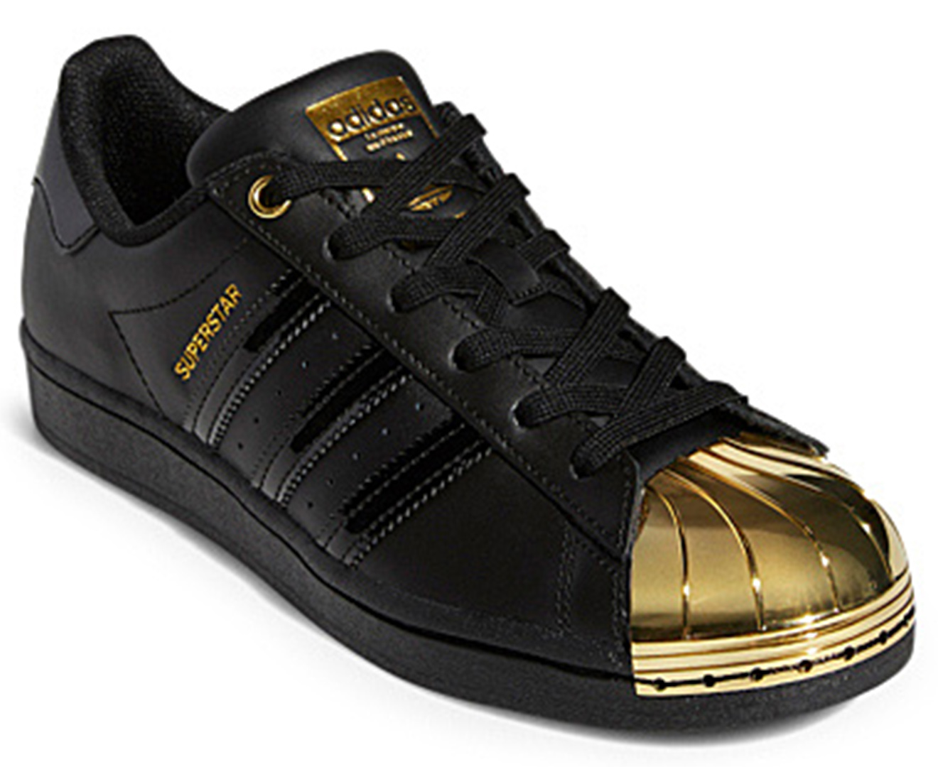 Adidas Originals Womens Superstar Metal Toe Sneakers Blackgold