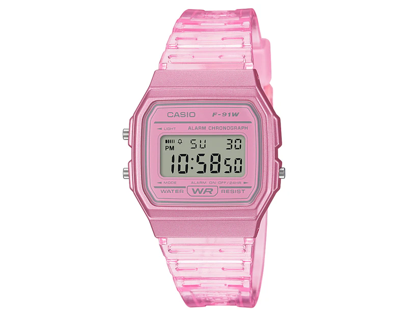 Casio Women's 35.2mm F91WS-4D Resin Digital Watch - Pink