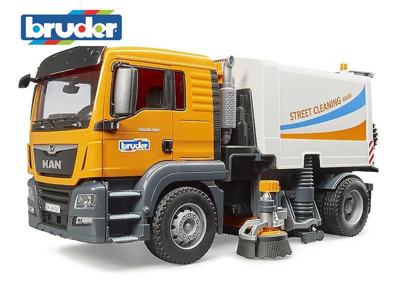 Bruder 1/16 MAN TGS Street Sweeper Toy - Yellow