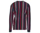 Le Coq Sportif Men's Burke Stripe Long Sleeve Tee / T-Shirt / Tshirt - Dress Blues