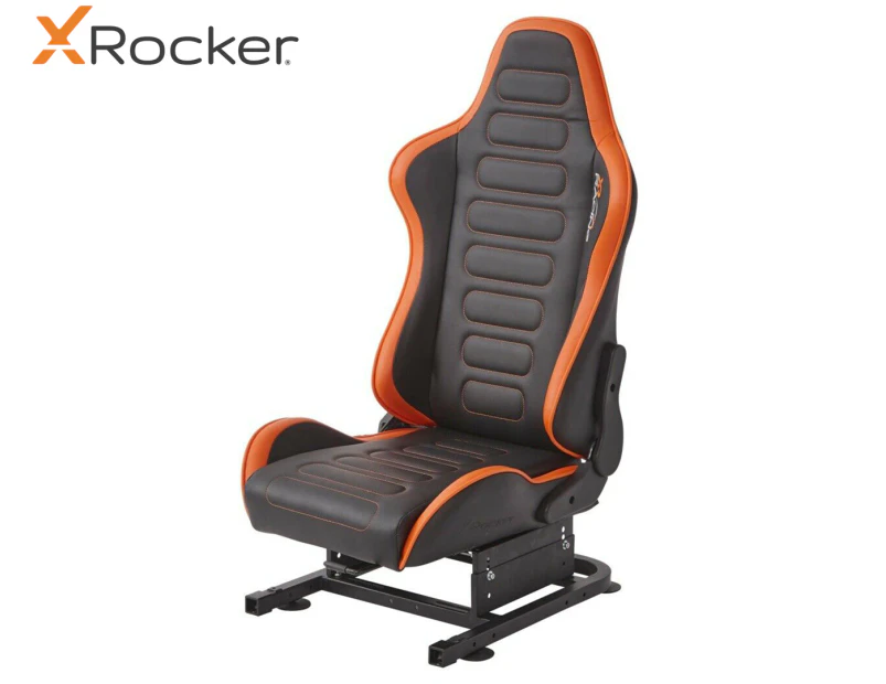 X Rocker Chicane Racing Seat w/ Adjustable Backrest - Black/Orange