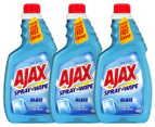 3 x Ajax Spray n' Wipe Triple Action Glass Cleaner Refill 500mL