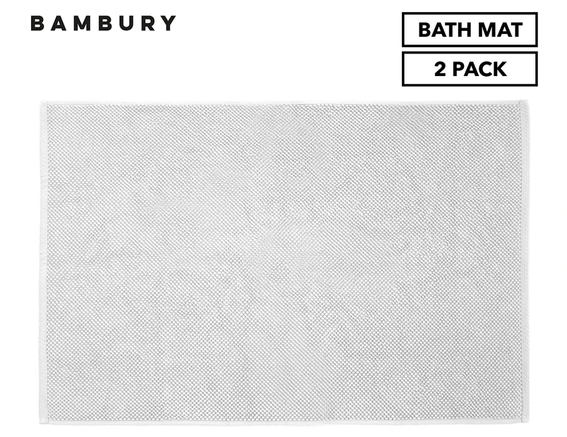 2 x Bambury Angove Bath Mat - White