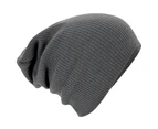 Beechfield Unisex Slouch Winter Beanie Hat (Smoke Grey) - RW247