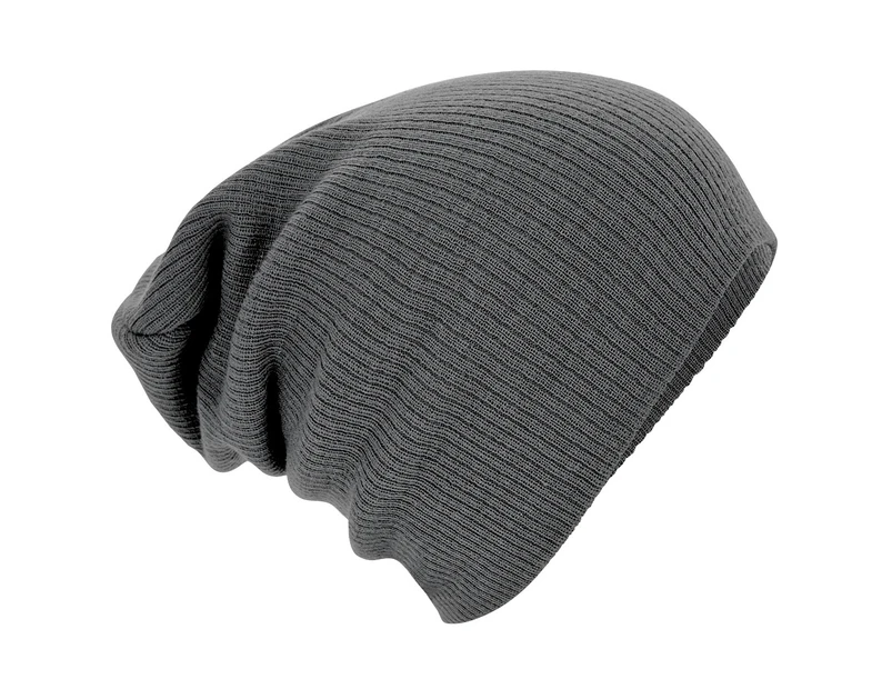 Beechfield Unisex Slouch Winter Beanie Hat (Smoke Grey) - RW247