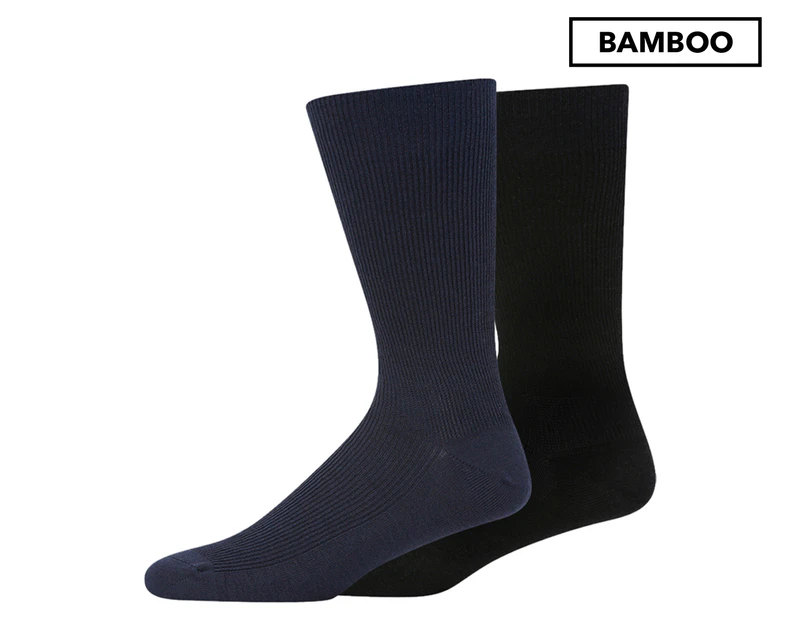 Pussyfoot Men's Bamboo Business Socks 2 Pack - Navy/Denim