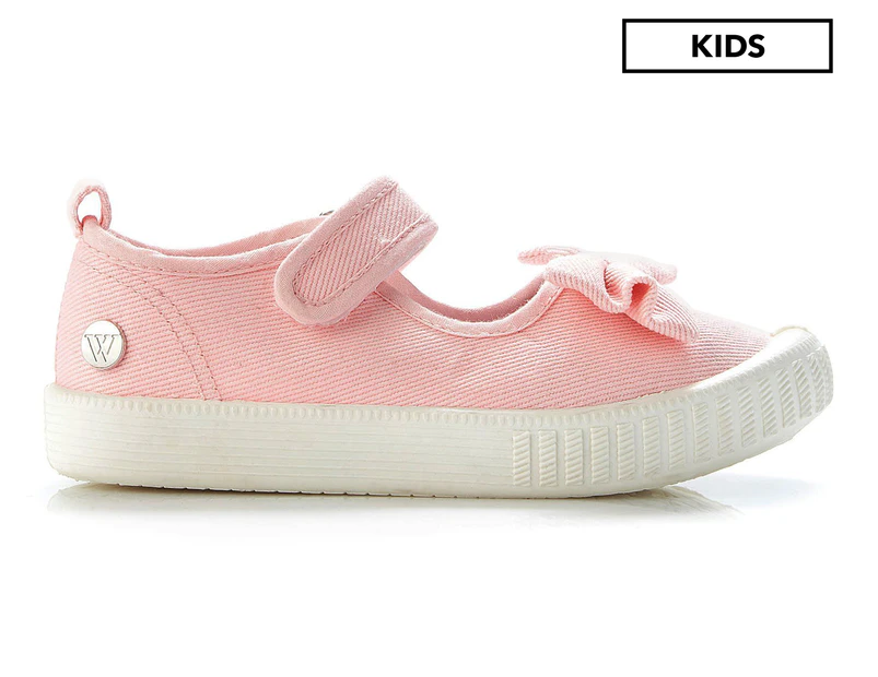 Walnut Melbourne Girls' Mary Jane Bow Canvas Shoes - Pink