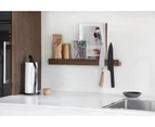 by Wirth Magnetic Wall Shelf and Knife Rack in Smoked, Dark Oak 60 cm