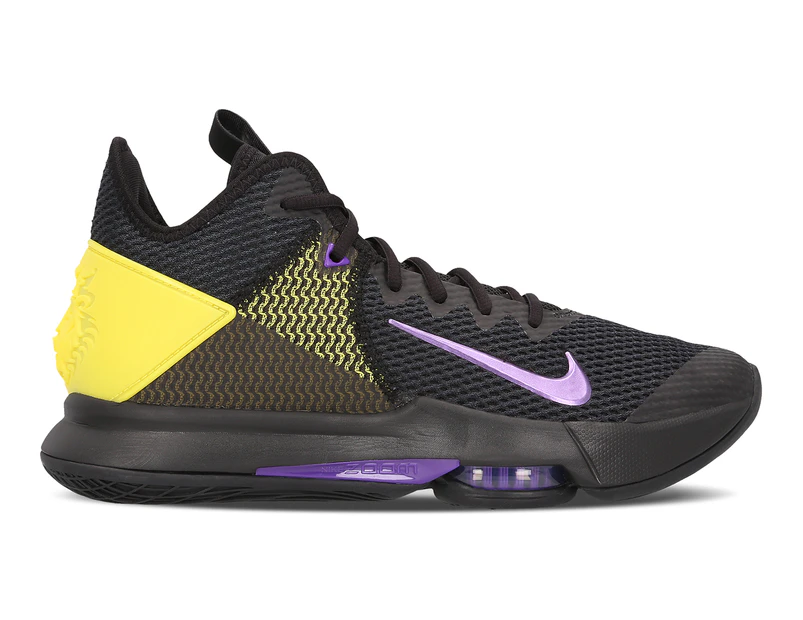 Nike Men's LeBron Witness IV Basketball Shoes - Black/Voltage Purple