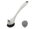 DOLANX Dish Brush with One Replacement Sponge Heads Long Handle for Pot Pan Plate Dishes Cleaning