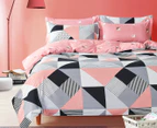 CleverPolly Lila King Bed Quilt Cover Set - Blush/Grey