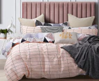 Gioia Casa Annie Fully Reversible Super King Bed Quilt Cover Set - Peach/Grey