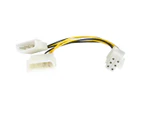 StarTech.com LP4PCIEXADAP Internal Power Cord - 15.24 cm - Convert a Standard LP4 Power Supply Connector to a 6-pin PCI Express Video Card Power