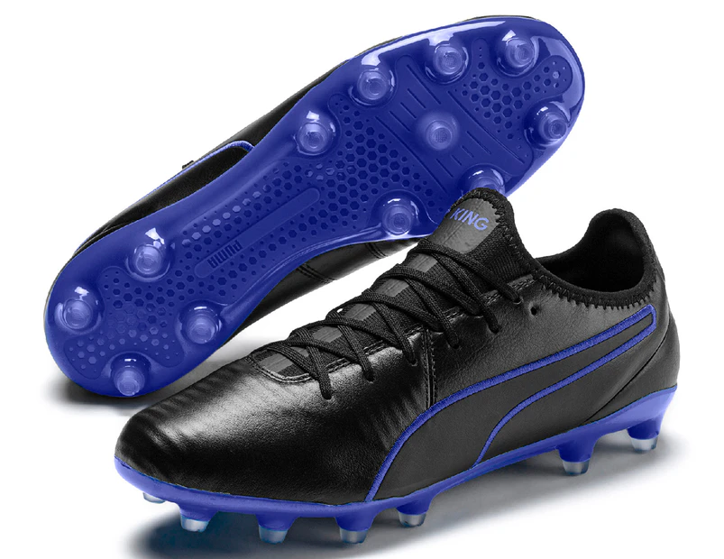 Puma Men's KING Pro FG Football Boots - Black/Royal Blue