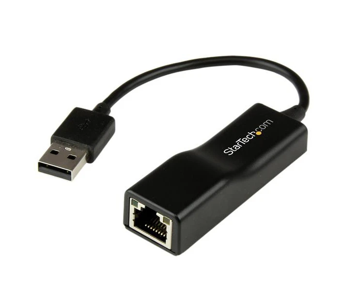 Star Tech 100m 100Mbps Auto MDIX USB 2.0 to RJ45 Ethernet Adapter Dongle Black