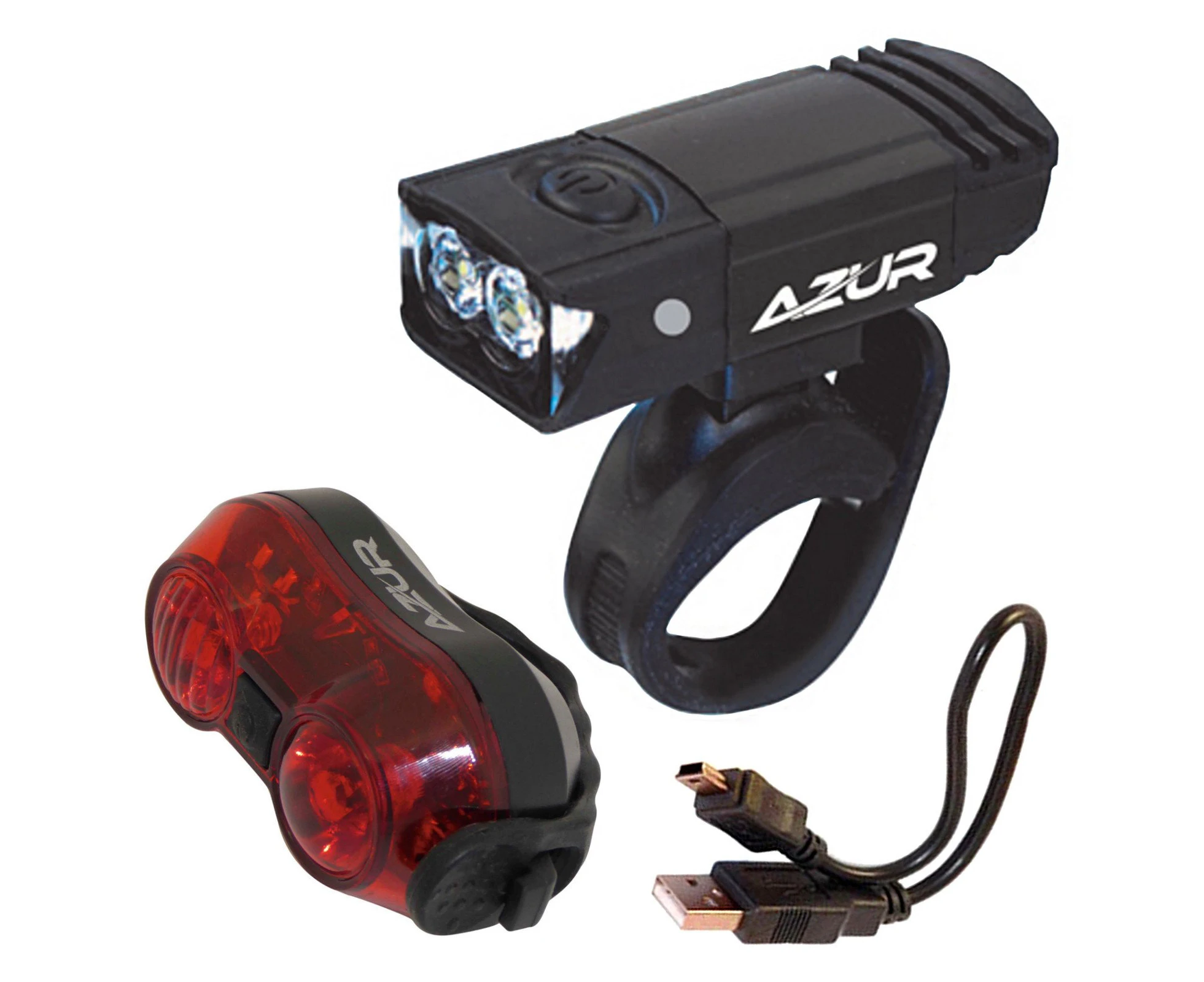 Lightset AZUR Beacon USB Rechargeable Headlight & Tail Light 65/30 Lumens