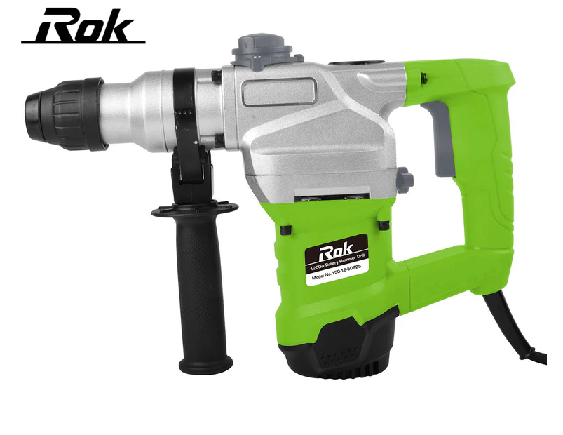 ROK 1100W Rotary Hammer Drill - Black/Green