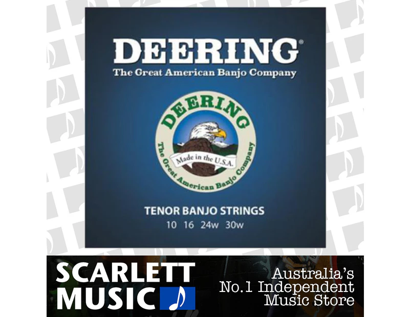 Deering 4-String Tenor Banjo Strings Set Standard Tuning 10 - 30w