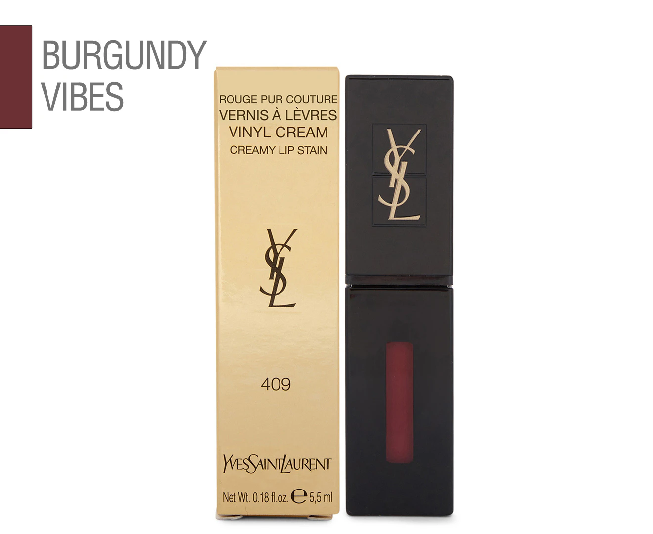 Yves Saint Laurent Vernis À Lèvres Vinyl Cream Creamy Lip Stain 5.5mL - Burgundy Vibes