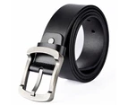 Vintage Pattern Leather Belt Allow Pin Buckle Swera Brown Waist Belt - Black