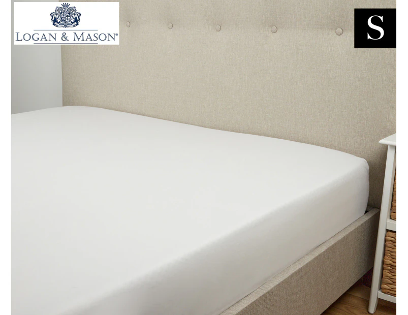 Logan & Mason Platinum Extra Long Single Bed Fitted Sheet - White