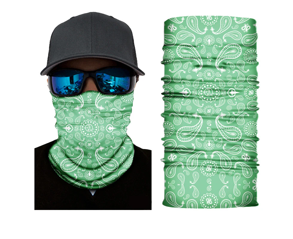 Green Swirls Face Tubess Tubes Fishing Headwear Bandana UV Durag Neck Scarf