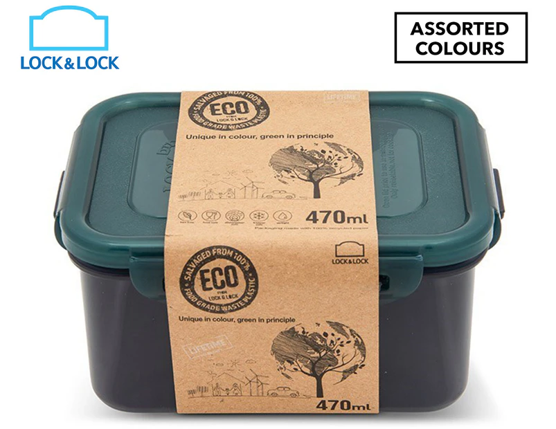 Lock & Lock 470mL Eco Short Rectangular Food Container - Assorted