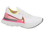 Nike Women's React Infinity Run Flyknit Running Shoes - Platinum Tint/Pink Blast/Total Orange/Black