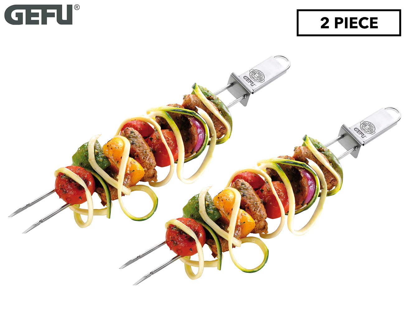 2PK Gefu 32cm Twinco BBQ Skewers Stainless Steel Sticks Barbecue Accessories SL