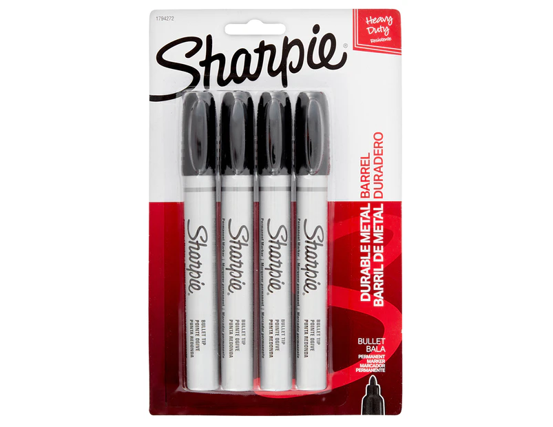 Sharpie Metal Bullet Permanent Markers 4-Pack - Black