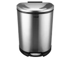 Rubbish Bin Stainless Steel Waste Trash Can 50L