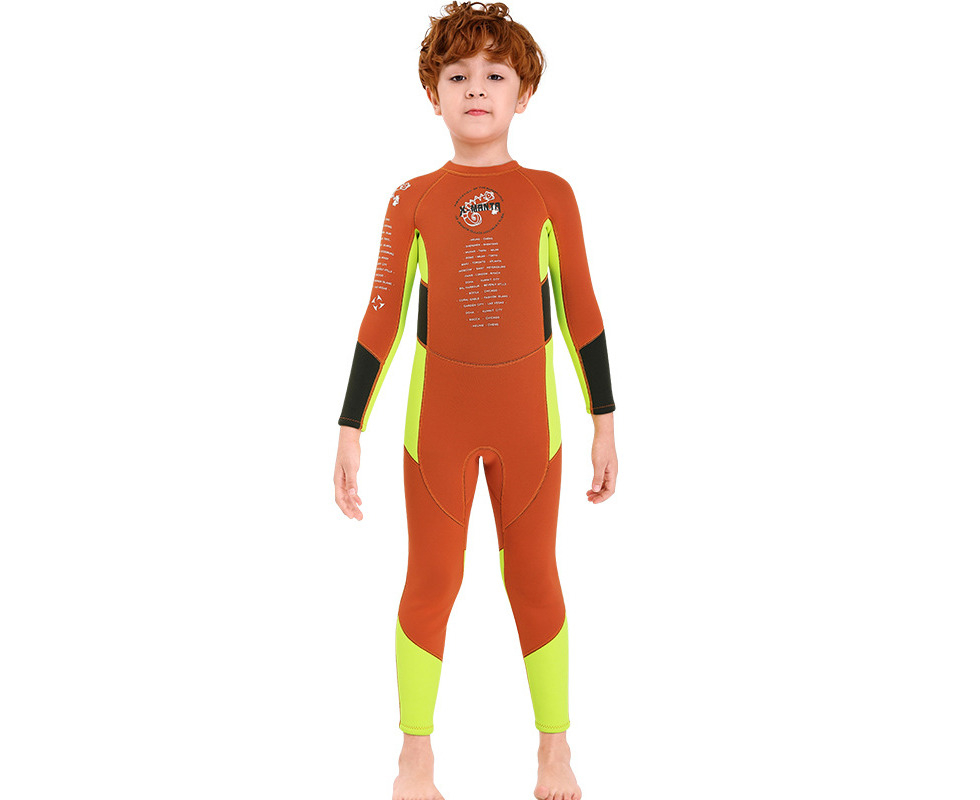 Neoprene Kids Wetsuit for Boys Girls 2.5MM One Piece Full Body Long Sleeve Swimsuit UV Protection Keep Warm for Scuba Diving Snorkeling Swimming Fishing 