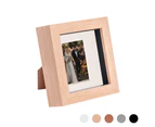 Nicola Spring 4 x 4 3D Shadow Box Photo Frame - Craft Display Picture Frame with 2 x 2 Mount - Glass Aperture - Light Wood/Ivory