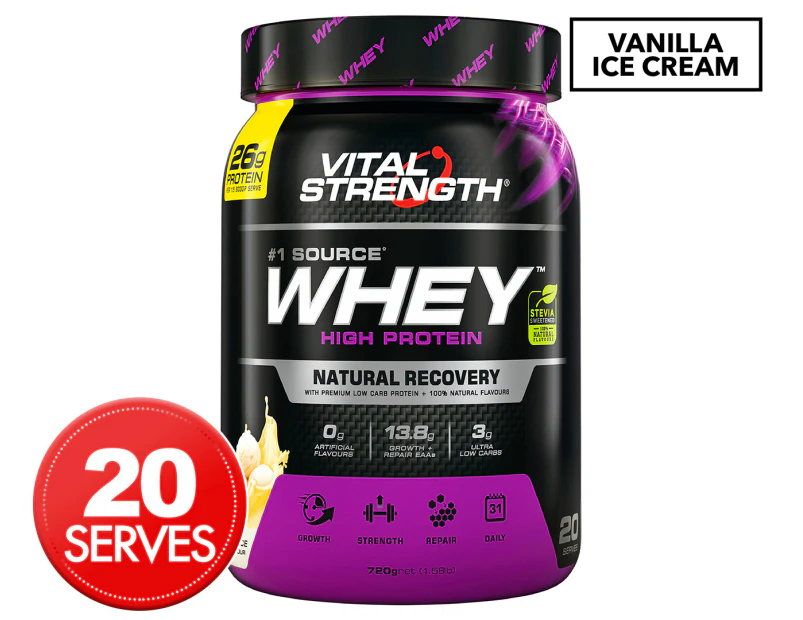 Vital Strength Whey High Protein Powder Vanilla Ice Cream 720g