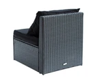 Luxo Miami  PE Wicker Outdoor Sofa Middle Chair - Black