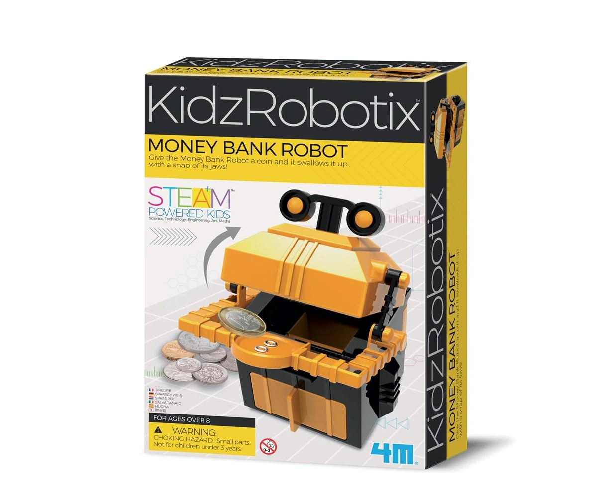 4M KidzRobotix Money Bank Robot DIY Pocket Coin Storage Kids Learning Toy 8y+