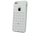 Soft Silicone Coloured Hole Case for Apple iPhone 5c Cover - White