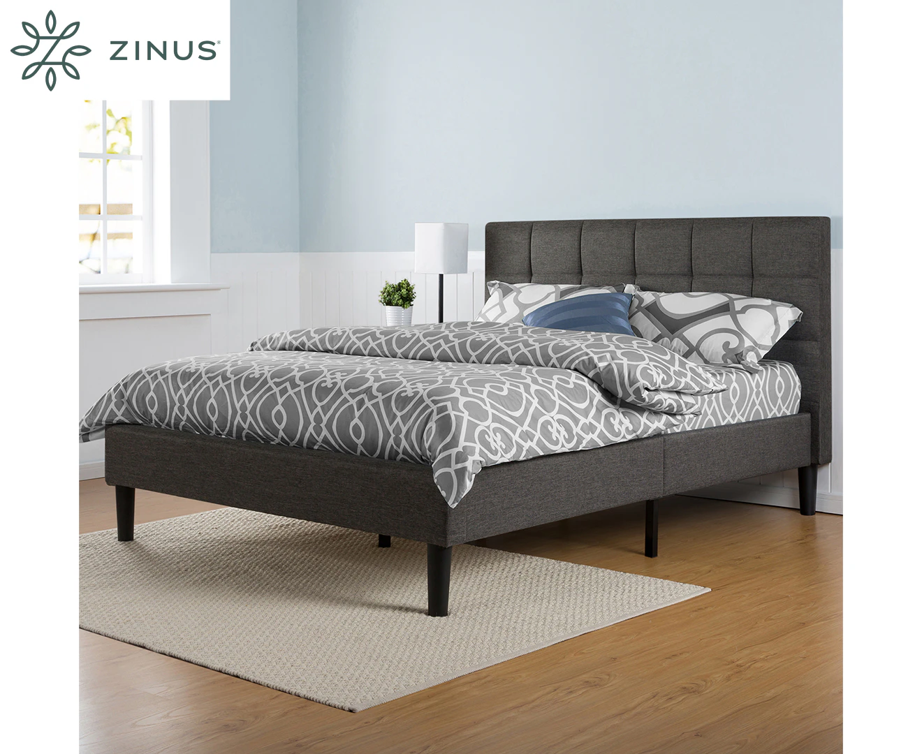 Zinus Square Stitched Fabric Bed Frame