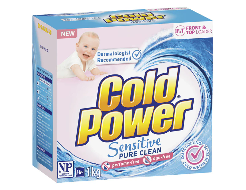 Cold Power Sensitive Pure Clean Front & Top Loader Laundry Powder 1kg