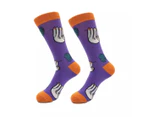 2 X Sloth Animal Print Colourful Cotton Socks- Wera Socks Purple/Orange