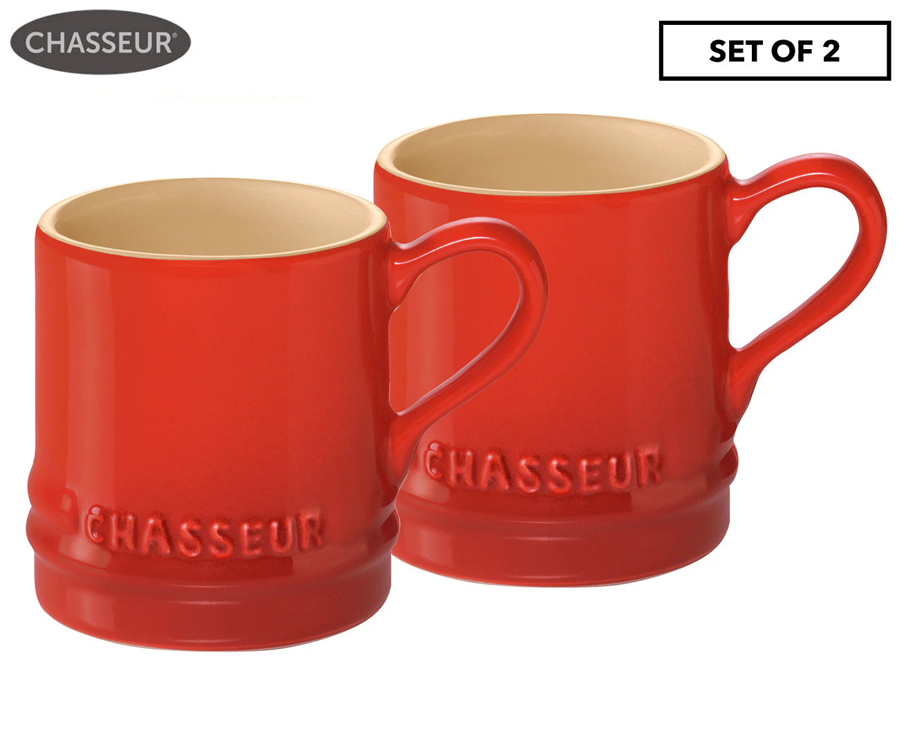 Set of 2 Chasseur 100mL La Cuisson Petit Espresso Cups - Red