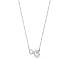 Swarovski Infinity Necklace - White / Rhodium Plated